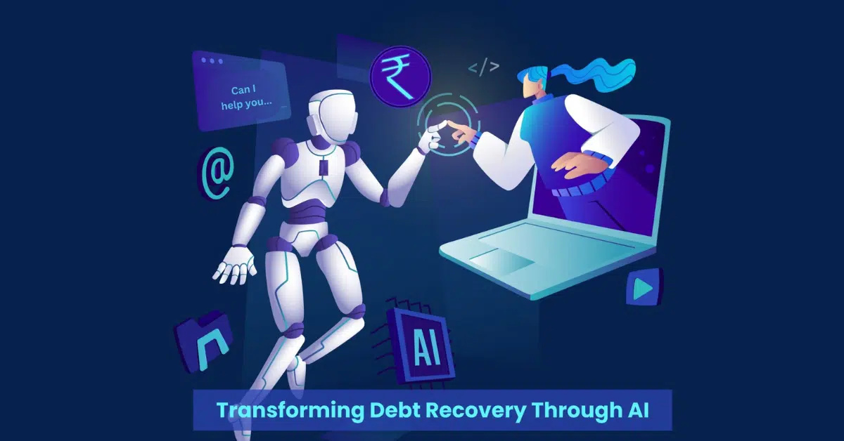 Fintech startups revolutionizing AI precision debt recovery with predictive analytics collections, machine learning borrower segmentation, and futuristic dashboards showing 35% recovery boosts in 2025.
