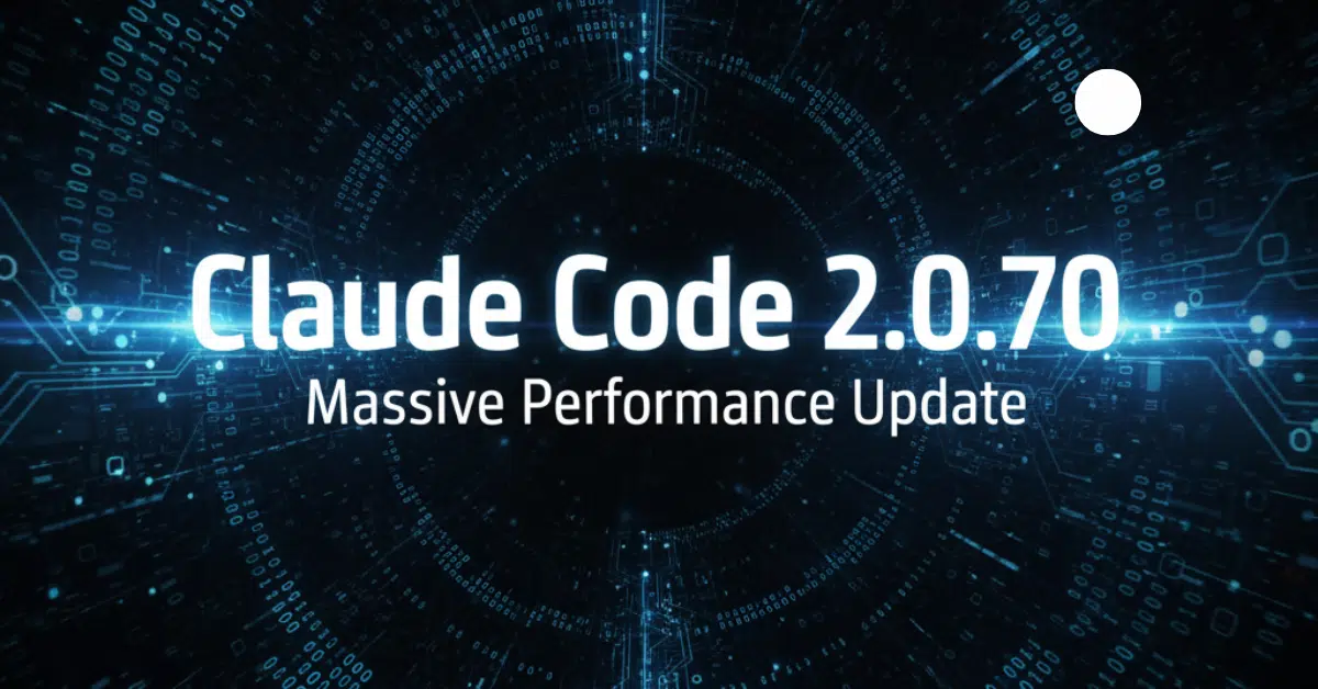 Anthropic Claude Code 2.0.70 Update, showing the title against a dark, abstract tech background.