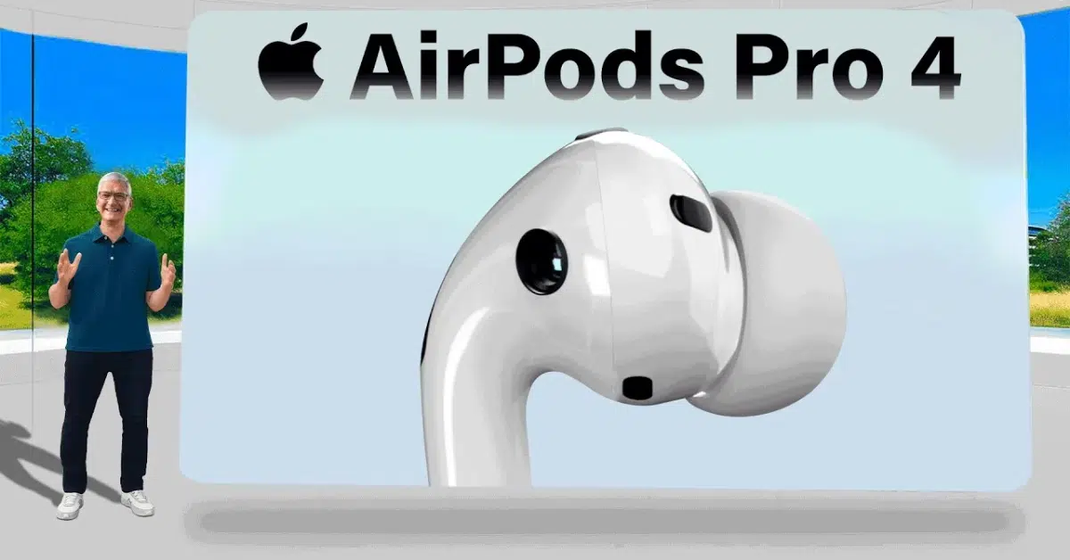 Apple AirPods AI 2026 concept with Apple Intelligence features, Siri AI overhaul, and Live Translate enhancement glowing on futuristic wireless earbuds AI