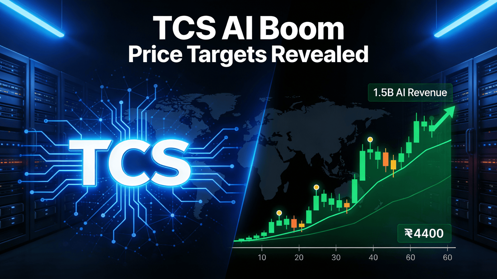 TCS shares chart showing AI growth rally and latest analyst price targets