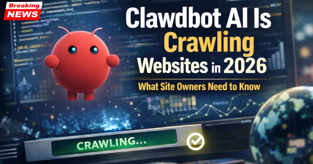 Official Moltbot-style mascot used to represent Clawdbot AI web crawler activity on websites in 2026