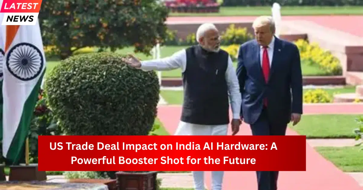 Two senior world leaders walk together through a landscaped garden during a diplomatic meeting, with national flags and official surroundings visible.